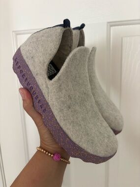 ASPORTUGUESAS City Casual Slip On Shoe Gray Lavender‎ wool size 36